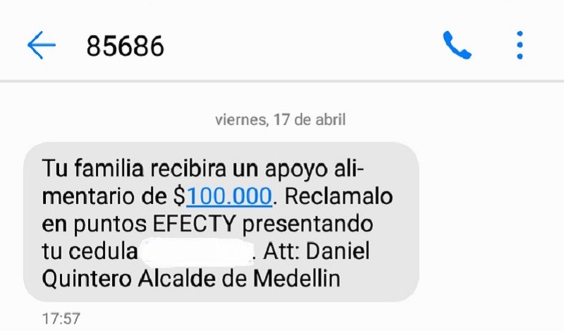 ¿Cien mil pesos?, la increíble reacción de una familia tras el mensaje que le mandó la Alcaldía