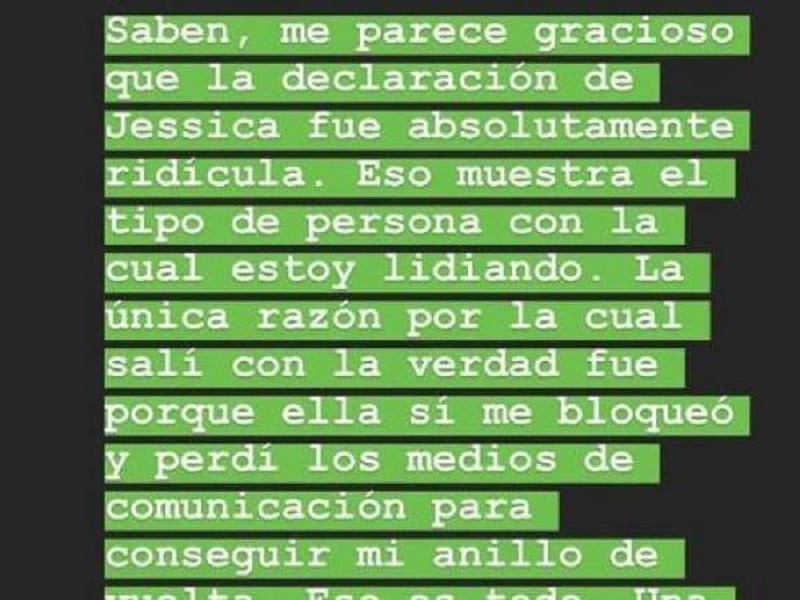 'Ex' de Jessica Cediel le pide que le regrese el anillo de compromiso: ella también habló