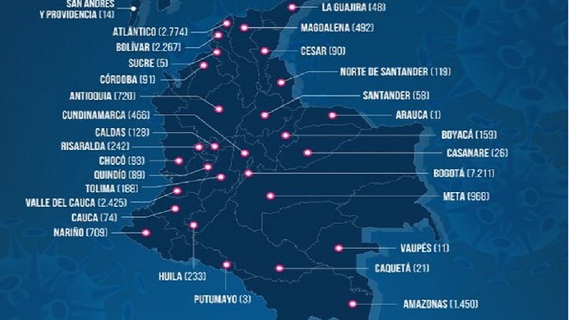 998 casos de coronavirus este domingo en Colombia: ¿Dónde están localizados?