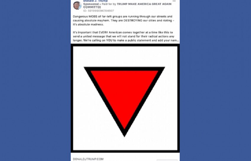 Facebook retira un anuncio de Trump por contener un símbolo que usaron los nazis