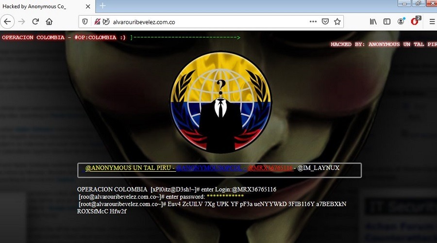 Hackers le atacaron la página web al senador Álvaro Uribe