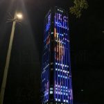 Millonarios cumplió 74 años y la Torre Colpatria se 'vistió' de azul