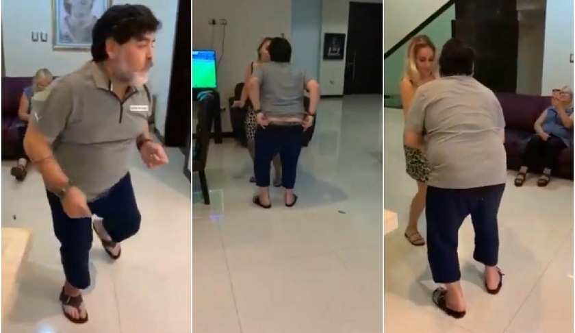 Diego Maradona bailando
