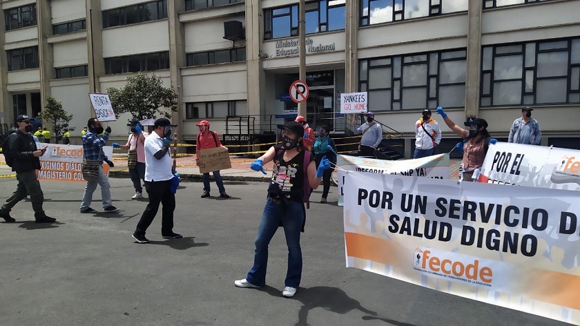 Fecode rechaza volver a clases presenciales con plantones en Colombia