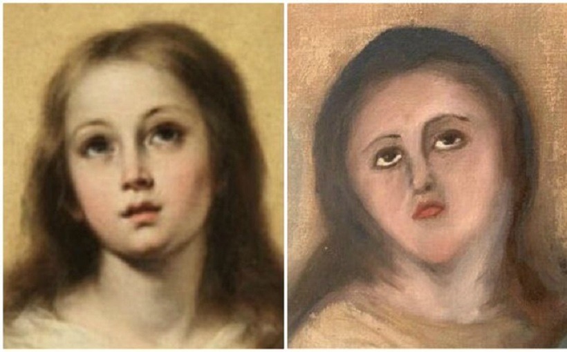 Una Inmaculada de Murillo, otra obra de arte dañada por un restaurador inexperto