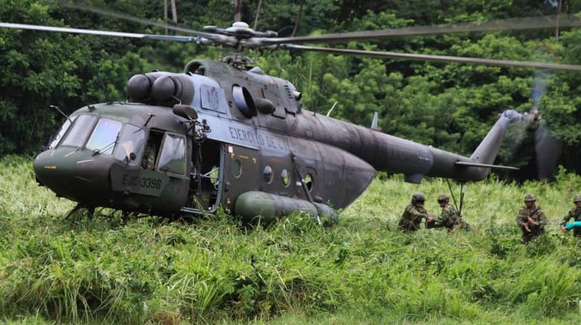 Desaparece helicóptero de la Fuerza de Tarea Omega del Ejército colombiano