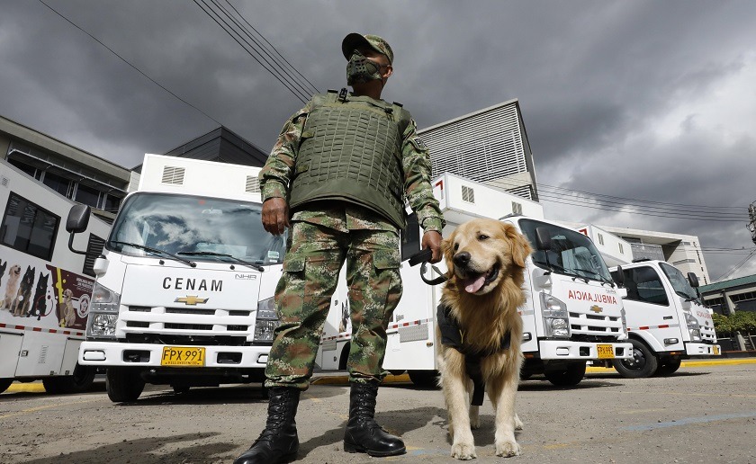 Howard Buffett donó 6 ambulancias para atender a perros que hacen desminado en Colombia