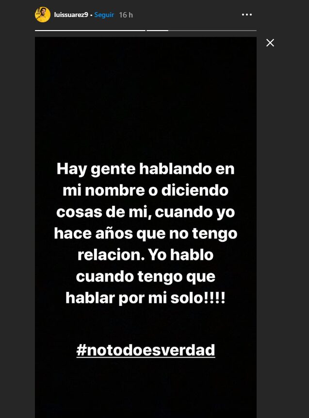 Luis Suárez en Instagram: “Hay gente hablando en mi nombre