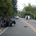 Impresionante accidente en la vía La Ceja Rionegro, a la altura del hotel Toscana