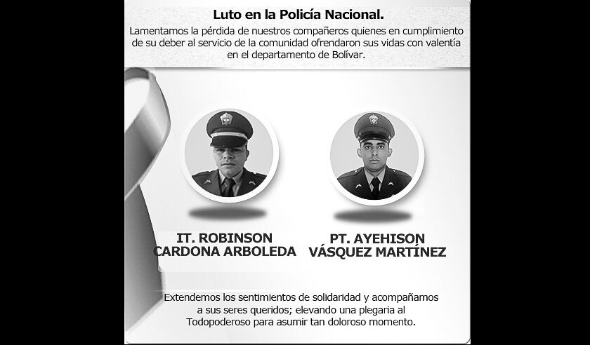 ¡Asesinato a sangre fría! de los policías Yehison Vázquez y Robinson Cardona