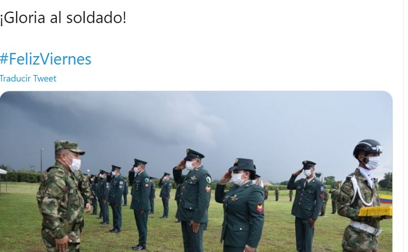 Gloria al soldado, polémico trino de Mindefensa