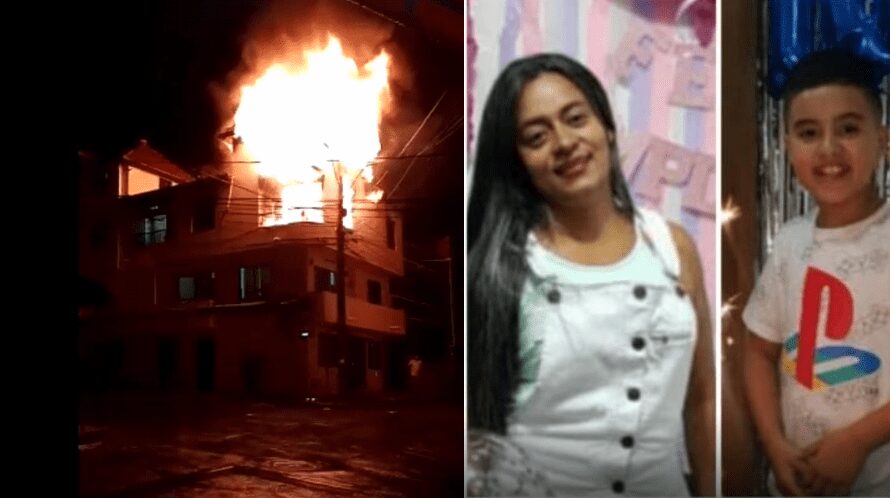 Incendio barrio San Martín en Bello