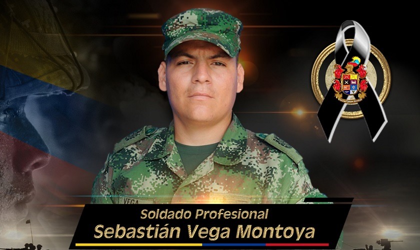 Sebastián Vega Montoya, soldado herido de muerte por el fuego enemigo de las disidencias Farc