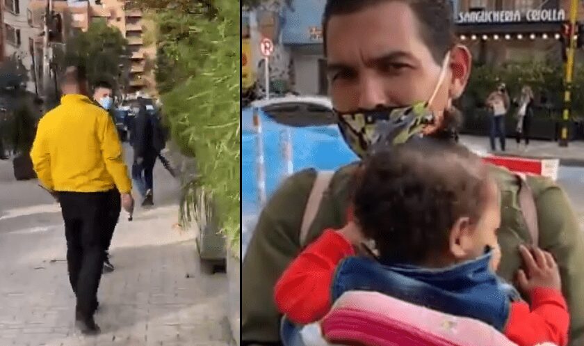 Discriminación a venezolanos en una calle de Bogotá: no los dejaron pasar para que no pidieran ayudas