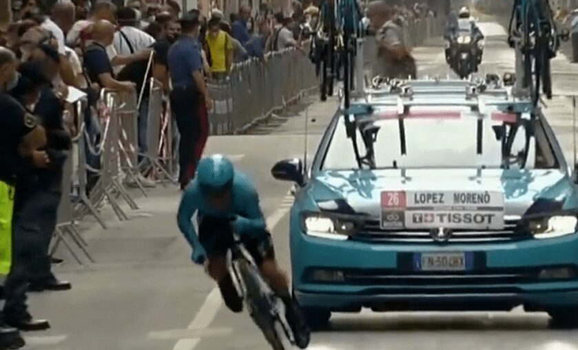 Por brutal caída, Miguel Ángel López se retiró del Giro de Italia