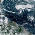 localización de la tormenta tropical Epsilon en el Atlántico