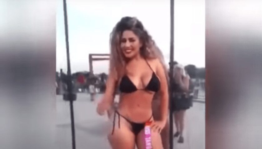 Linda Correa, se le cayó la tanga y nadie le dijo nada al verla desnuda