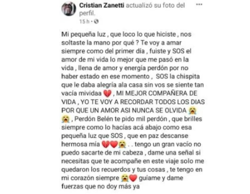 Cristian Zanetti dijo que Luz Marino se había suicidado