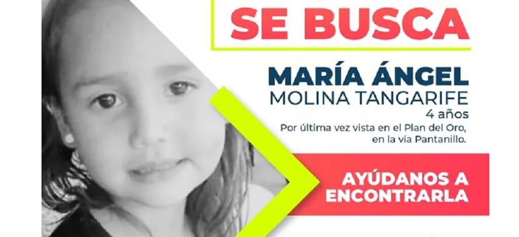 Encuentran el cuerpo de María Ángel Molina que había desaparecido en Aguadas ¿Qué le pasó a la niña María Ángel Molina?