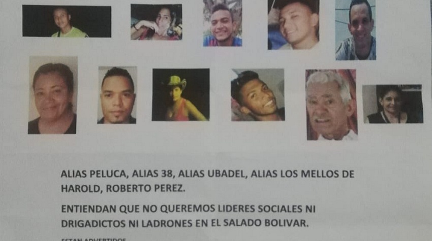 Las fotos y nombres de los amenazados en El Salado: el terror intenta volver