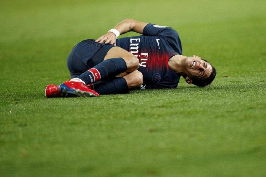 El argentino Ángel Di María de París Saint Germain en el estadio Parque de los Príncipes en París (Francia). EFE