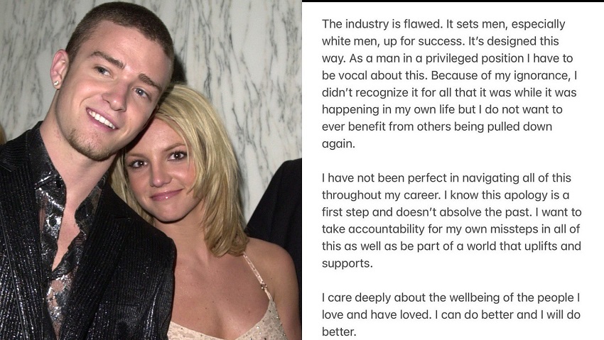 Las disculpas de Justin Timberlake a Britney Spears por la doble moral