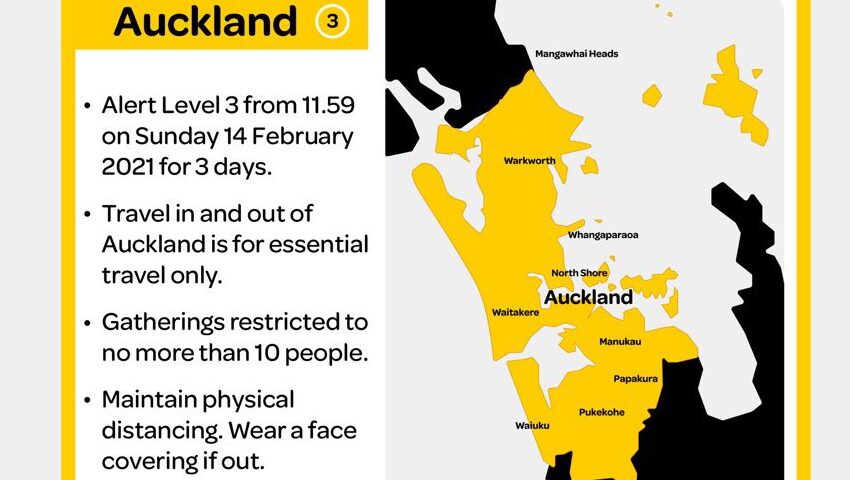 Por 3 casos de COVID, Nueva Zelanda confina a la ciudad de Auckland