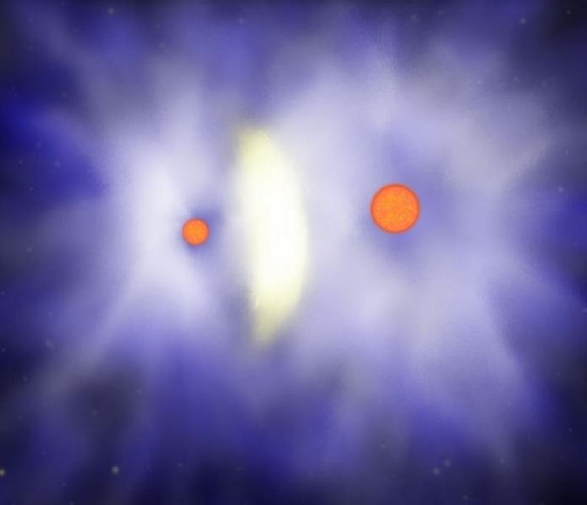 Observan la inédita colisión de vientos estelares en una serpiente cósmica