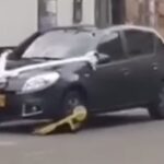 Cepo a carro de recién casados en Bucaramanga