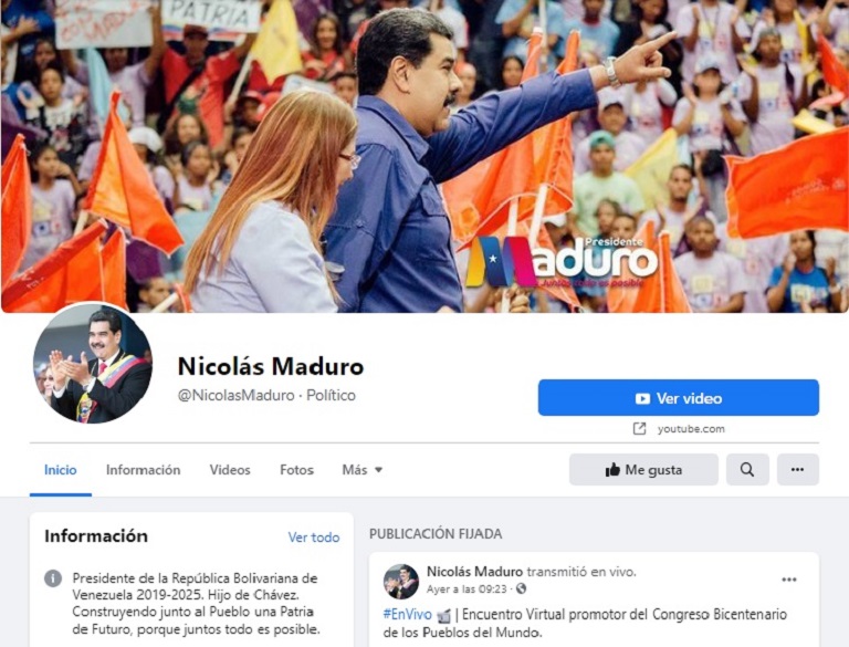 Cuenta de Facebook de Nicolas Maduro