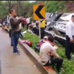 bus de Concorde que se accidentó en la vía Bucaramanga- San Alberto