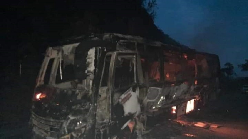 Bus de Coonorte fue quemado cuando cubría la ruta Ituango-Medellín