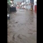 Impresionantes inundaciones en La Ceja desbordan de agua calles y comercios