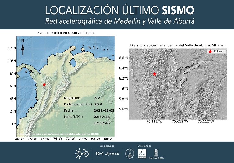 Medellín no registra daños tras fuerte temblor de 5.2 que la sacudió