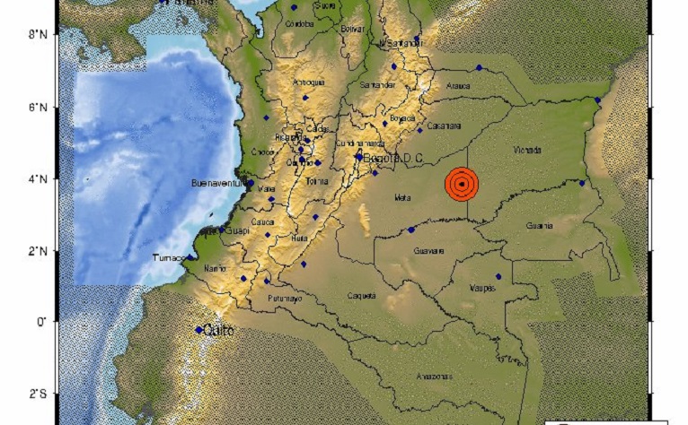Temblor de magnitud 5.4. sacudió al departamento de Meta en Colombia