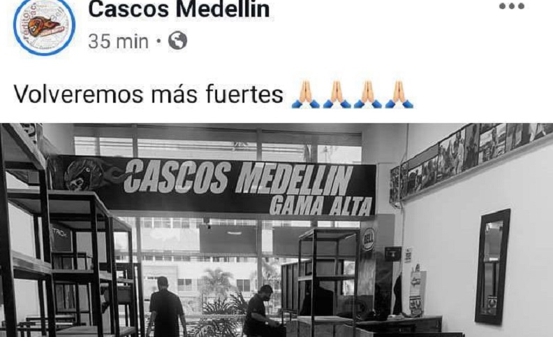 Cascos Medellín vandalizado