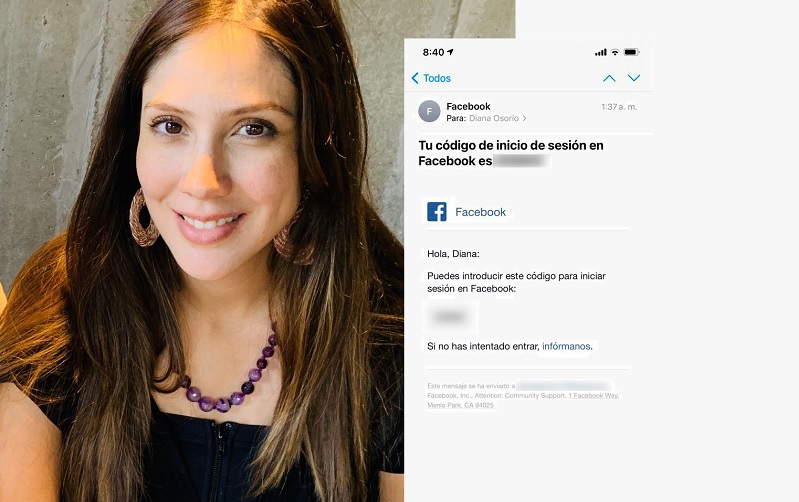 Intento de hackeo a cuentas de Diana Osorio