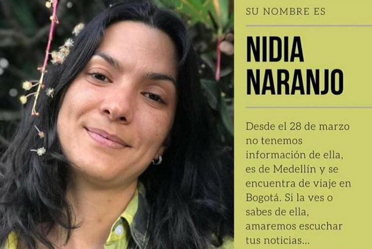 Algo pasó con Nidia Naranjo: no se sabe de ella desde que viajó de Medellín a Bogotá