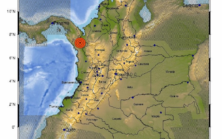 Temblor tasado en 4.8 se sintió este Viernes Santo en Antioquia y Chocó