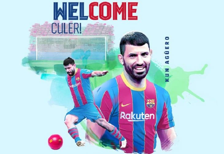 La imagen de bienvenida del FC Barcelona a Sergio Agüero. Facebook Barcelona