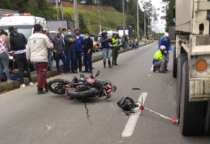 Motociclista murió en Alto de La Virgen de autopista Medellín- Bogotá