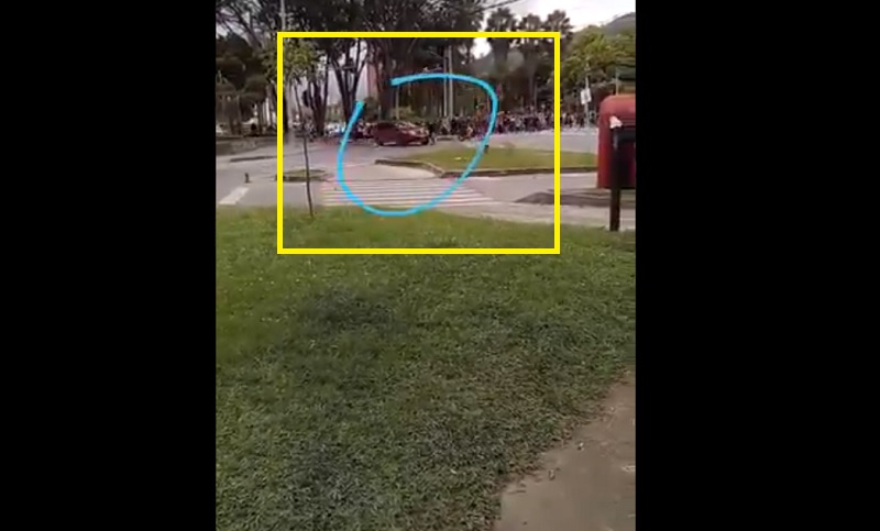 Conductor arrolla a manifestante en el parque del artista