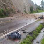 motociclista al que le cayeron rocas en la vía Ubaté-Zipaquirá