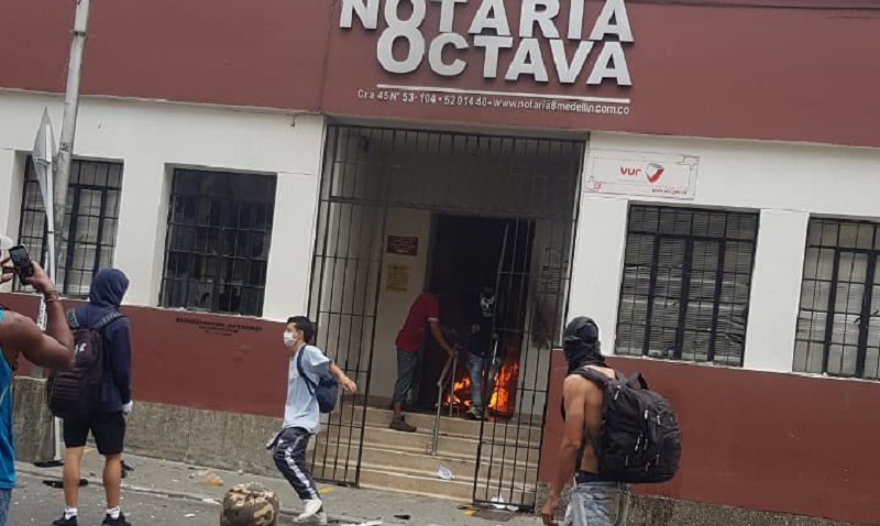 Notaría Octava de Medellín fue vandalizada