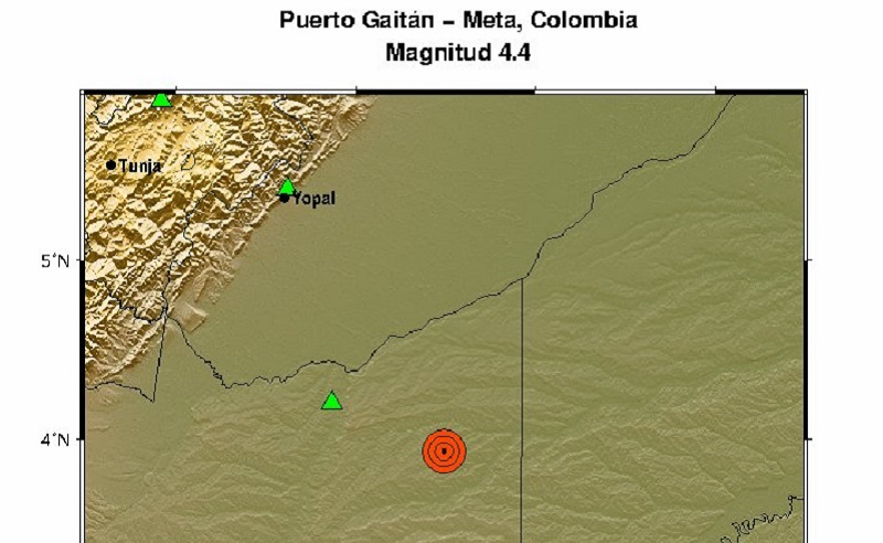 Tembló en Colombia con epicentro en Puerto Gaitán