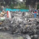 Se metieron a los patios del tránsito de Cartago y quemaron las motos