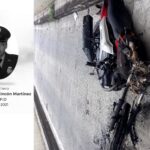 Moto del policía Carlos Andrés Rincón