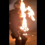 Entre la vida y la muerte policía atacado con Molotov en UIS de Bucaramanga