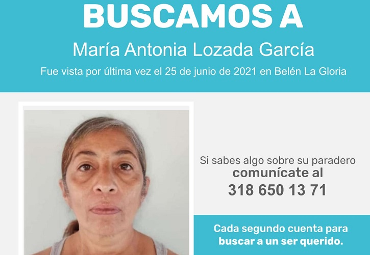María Antonia Lozada desapareció en barrio Belén, Medellín