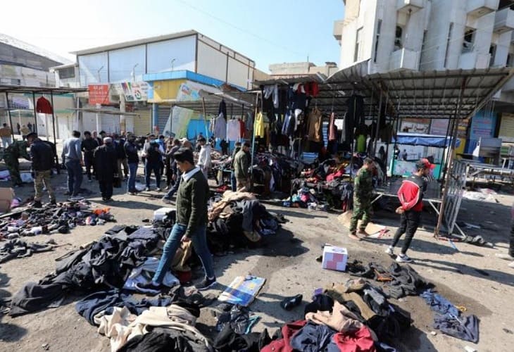 Explosión de una bomba deja al menos 18 muertos en un mercado de Bagdad